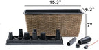 Wicker Rectangle Planters with Self-Watering System, 2-Pack, Brown - Image 5