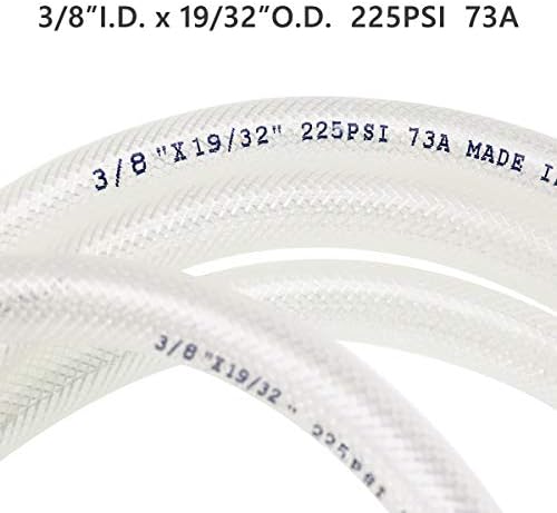 EASTRANS 3/8" ID x 50ft High Pressure Braided Tubing Clear Vinyl Hose - Image 4
