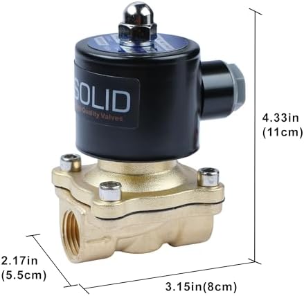 U.S. Solid 1/2" Brass Electric Solenoid Valve 24VAC Air Non-potable Water NBR Normally Closed - Image 7