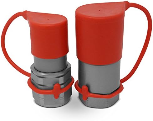 Summit Hydraulics 3/4" NPT Skid Steer Flat Face Hydraulic Quick Connect Couplers/Couplings Set w/Dust Caps - Image 3