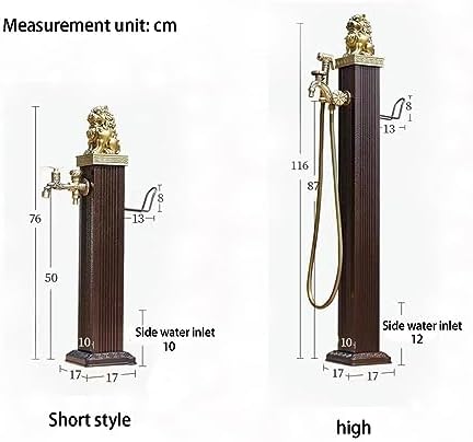 Freestanding Outdoor Garden Hose Holder Stand with Brass Faucet, Heavy Duty Metal Water Hose Storage Stake Rack for Backyard, Antifreeze Cracking(Hose Included) (Color : - Image 2