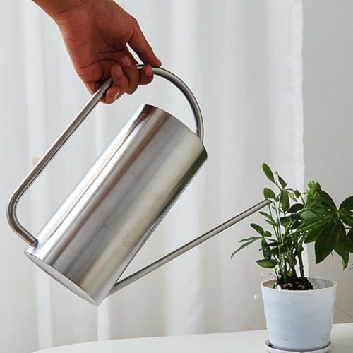 Watering Can, 1.5l Long Spout Stainless Steel Garden Tool - Image 4