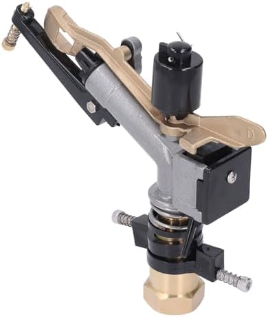 Impact Sprinkler, Aluminum Alloy Copper Impact Sprinkler on Spike Base 360 Degree Rotation Sprinkler Irrigation Sprinkler for Large Area Patio Garden Irrigation - Image 4