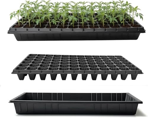 RooTrimmer 10 Pack 1020 Seed Starter Trays and 10 Pcs 72 Cell Plug Trays, Thick Durable Seedling Plastic Nursery Tray for TD538 1020 Tray Germination (10 Sets) by RooTrimmer
