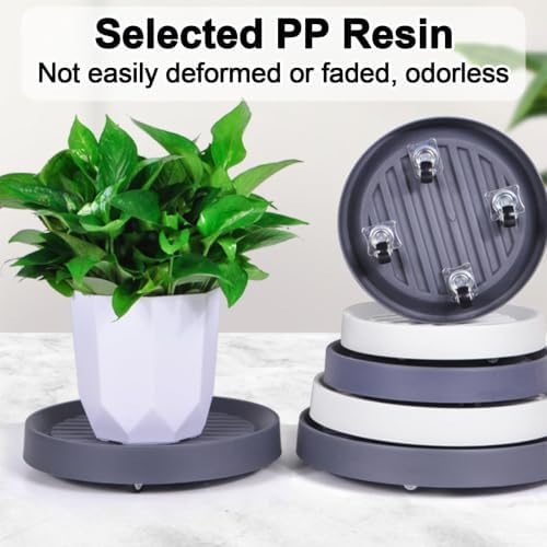 Plastic Trays for Plants with Wheels, Drip Trays for Potted Plants, 2 Pcs - Image 4