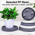 Plastic Trays for Plants with Wheels, Drip Trays for Potted Plants, 2 Pcs - Image 4
