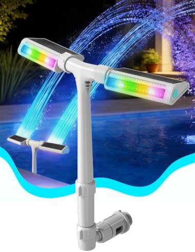 Solar Pool Fountain with Lights for Above & Inground Pools, Gray by Kompoll