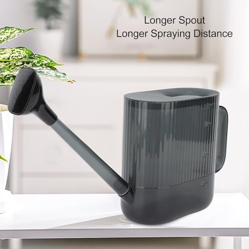 Watering Can, 1.8L Long Spout Water Can, PP Indoor Plants Watering Can for Indoor House Plant Bonsai Outdoor Garden Flowers (Gray) - Image 2