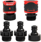 Eden 96806 Heavy Duty Metal Garden Hose Spray Nozzle Quick Connect Starter Set with Eden 95210 Premium Garden Hose Fitting Quick Connect 5 pc Set - Image 5