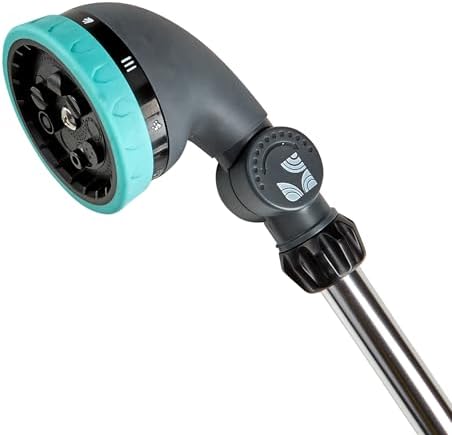 9-Pattern 36-inch Watering Wand 600004, 270° Pivot Head, Heavy-Duty Hose End Sprayer w/Lever Control for Fruit Trees, Yard Work, & Car Cleaning, Fits Outdoor Garden Hoses, by New England Garden Tools - Image 2