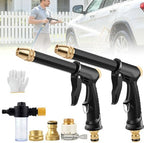 H2 Long Spray Gun + 3 Connectors, Multifunctional Car Wash Tool, 360° Adjustable Nozzle, Portable High Pressure Water Sprayer, Adjustable Garden Hose Nozzle Sprayer, Car Washing & Maintenan (2) by Yutdiery