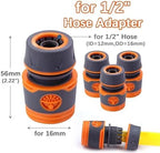 Expandable Garden Hose Repair Kit 10Pcs Garden Hose Quick Connector with Stop Water Coupler for Irrigation Tubing Connect and Repair Or Extender(Brown) - Image 2