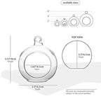 WGV Hanging Terrarium Globe, Width 2.5", Height 3", DIY Air Succulent Planter, Clear Glass Vase Orb with Flat Bottom, Candle Holder for Windowsill Outdoor Garden Decor, 6 Pieces Bulk - Image 2