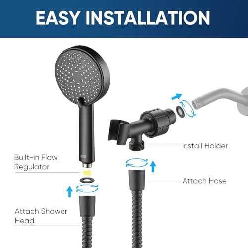 Cobbe® All Metal Handheld Shower Head, 3 Spray Settings, 2.5GPM - Image 7