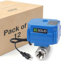 U.S. Solid 1/2" Motorized Ball Valve with US Plug 110VAC NSF Certified 304SS Electrical Ball Valve,Auto Return, Normally Closed (Pack of 12) by USSolid