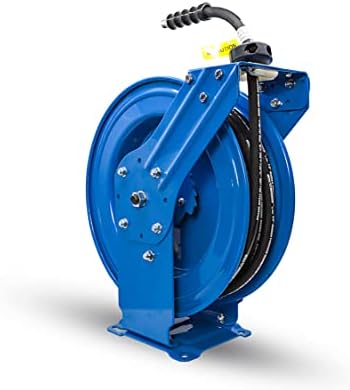 BluShield 1/4" Pressure Washer Dual Arm Hose Reel with 35% Lighter Polyester Braided Hose - Hot and Cold Water, 1 Year Warranty, 3100 PSI, M22 (1/4" x 50') - Image 3