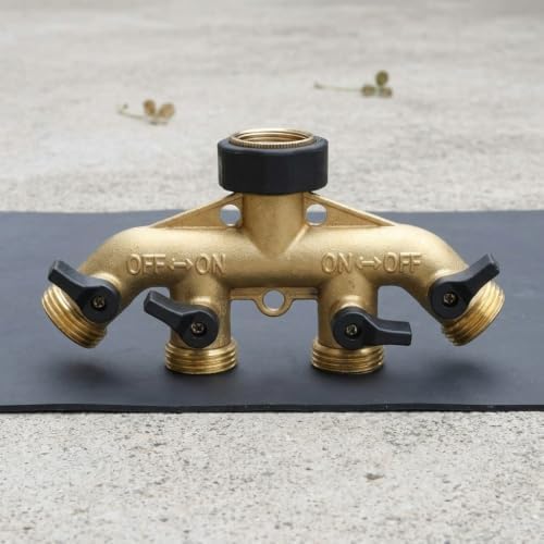 4 Way Garden Hose Splitter Heavy Duty Brass Connector - Image 3