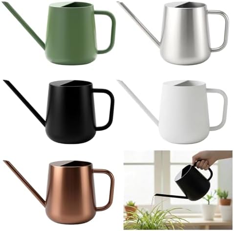 Watering Can Indoor Small for House Plant with Long Spout Stainless Steel 1000ml for Flowers Small Stainless Steel Watering Can - Image 2