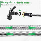 304 Stainless Steel Garden Hose, 50 ft Metal Garden Hose with 3/4" Connector Fittings and Sprayer, Heavy Duty Kink Free Flexible Outdoor Water Hose, Blue - Image 4