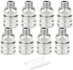 TAISHER 8PCS 304 Stainless Steel 3/8" Male NPT High Pressure Washer Quick Connect Coupler for Pressure Washing Gun Hose Accessories by TAISHER