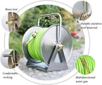 Wall Mount Metal Garden Hose Reel, Portable Stainless Steel Hanger Box for Car Patio Cleaning Yard Farm and Patio(15m Water Pipe) - Image 5