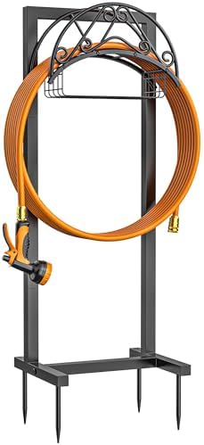 Garden Hose Holder - Upgraded Water Hose Holder Holds 150FT Hose, Heavy Duty Metal Hose Stand, Detachable Hose Storage Rack for Lawn & Yard by Unknown