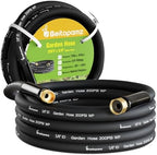 Beitopamz Garden Hose 25 ft x 5/8 in Heavy Duty Water Hose, Flexible and Durable, Lightweight Rubber Hybrid Hose, Leak-Free Connections, Male to Female 3/4'' Brass Fittings for Patio, Lawn, Black by BeitopamzGardenHose