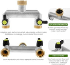 Water Tap Splitter, Garden Hose Splitter 3/4 inch 2 Way Zinc Alloy Silver - Image 5