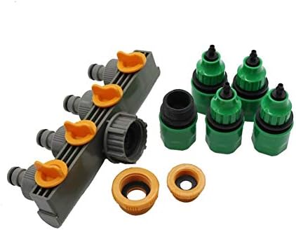 PVC Pipe Fitting Furniture Grade 4 Way Garden Water Tap Adaptor Hose Splitter Quick Connectors Garden Watering Irrigation Supplies 1/4 or 3/8 Inch Hose Connector (Color : Grey, Diameter : 1/2'') - Image 6