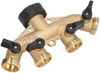 Heavy Duty 3/4 Inch 4 Way Brass Hose Splitter Garden Water Faucet Manifold with Individual Ball Valves for Outdoor Lawn Irrigation and Gardening Durable Connector (US Plug) - Image 5
