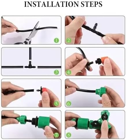 Drip Irrigation System Kit,Watering Misting Equipment | Drip System for Garden,for Raised Bed Lawn Greenhouse Yard Gardeners Farmers Homeowners - Image 4