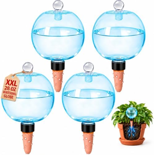 4 Pack 28 oz XXL Extra Large Self Watering Globes to 3+ Weeks Watering by Unknown