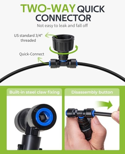 HIRALIY 59FT Drip Irrigation Kit with Water Timer, Quick-Connect - Image 5