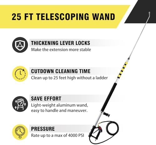 JANZ 25 FT Pressure Washer Telescoping Wand with Extension Wands - Image 2