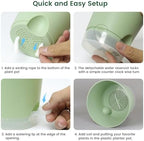 Meowell Self Watering Pots Set of 7 – Assorted Size 4" to 8" Indoor Plant Pots with Drainage Holes and Clear Reservoir for Visible Water Level, Plastic Wicking Planter for House Plants & Flower, Green - Image 5