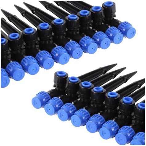 Garden Supplies Adjustable 1/4" Irrigation Misting Dripper 360degree Sprinkler Drip Watering Tool 4/7mm Hose Garden Yard Nozzle(50 PCS) by Unknown
