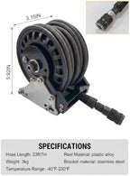 Retractable Air Hose Reel, 1/4" x 23Ft Hybrid Polymer Hose,450 PSI Max - Image 6