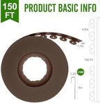 Landscape Edging 4 Inch Tall 150FT with 160Pcs Metal Spikes, Plastic Garden Edging Border Landscape Edging Border Lawn Edging for Landscaping, Flower Bed, Yard(Brown) - Image 3