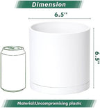 D'vine Dev 4-Pack White Plastic Planters with Saucers, 6.5 in, 74-Z-L-2 - Image 2