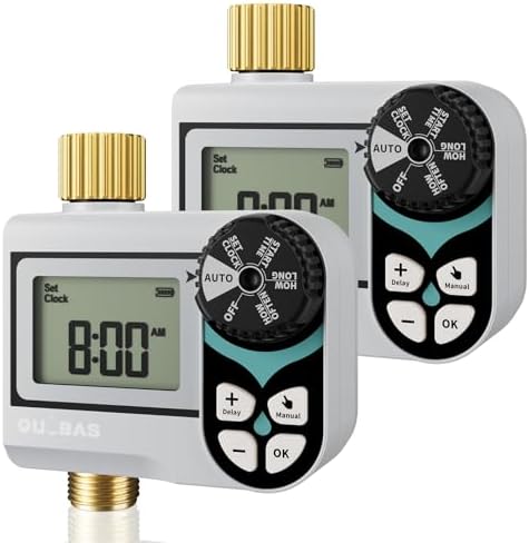 QUOBAS Zero Pressure Water Timer, 2 Pack Sprinkler Timer for Garden Hose by QUOBAS
