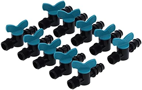Jeffergarden Irrigation Valve Plastic Ball Switch Valve with 1 2in Male Thread and 20mm Hose Barb for Drip Irrigation, Adjustable Water Shut Off, Locking Connector for Garden Greenhouse Lawn by Jeffergarden