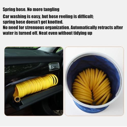 Coiled Garden Hose Retractable Spring Design, ABS Watering System - Image 4