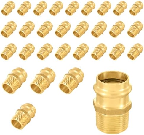 30-Pack Niikappu 1/2" Copper Press x 1/2" Male NPT Adapter, Brass Press Fitting Adapter Connector for Copper and Pex Tube by Unknown