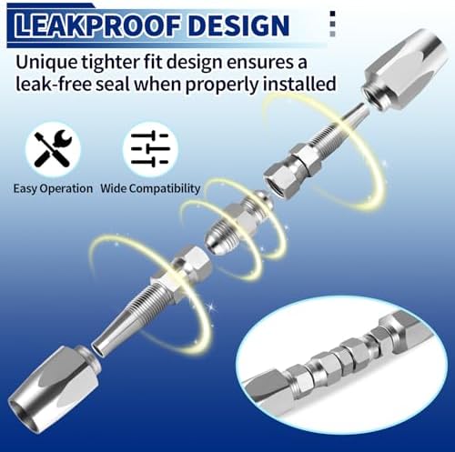 3 Pack Hydraulic Hose Repair Kit, 1/4, 3/8, 1/2 Reusable Hydraulic Fitting - Image 5