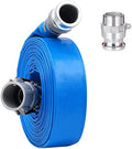 2" x 100ft PVC Lay Flat Discharge Hose With Aluminum Camlock C & E Fittings, Cam Lock Fitting Type F included, Heavy Duty Reinforced Pump Backwash Hose Assembly by ProfessionalBrand