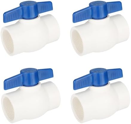 4piece EFIELD 2" PVC Ball Valve (FPT Threaded) Schedule 40,Blue Lever by EFIELDPEXTUBING