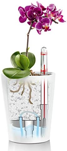 Lechuza MINI-DELTINI Scarlet Red High Gloss, Self-Watering Small Indoor Planter, H5.1 L3.9 W3.9 in - Image 4