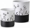 Nihow Self Watering Pots for Indoor Plants,4.5+6 Inch,White Hand Painting by Nihow