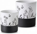 Nihow Self Watering Pots for Indoor Plants,4.5+6 Inch,White Hand Painting by Nihow