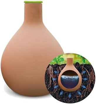 BioGreen Plant Self-Watering System Hydro MAX S | 0.3 gal | Irrigation Ø 23.6 in | Olla Made of Fired Clay | Watering Globe | Terracotta Water Saver for Gardens, Vegetables & Raised Beds by BioGreenUSAInc
